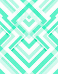 Aqua Geometric Chevron Overlap Rug