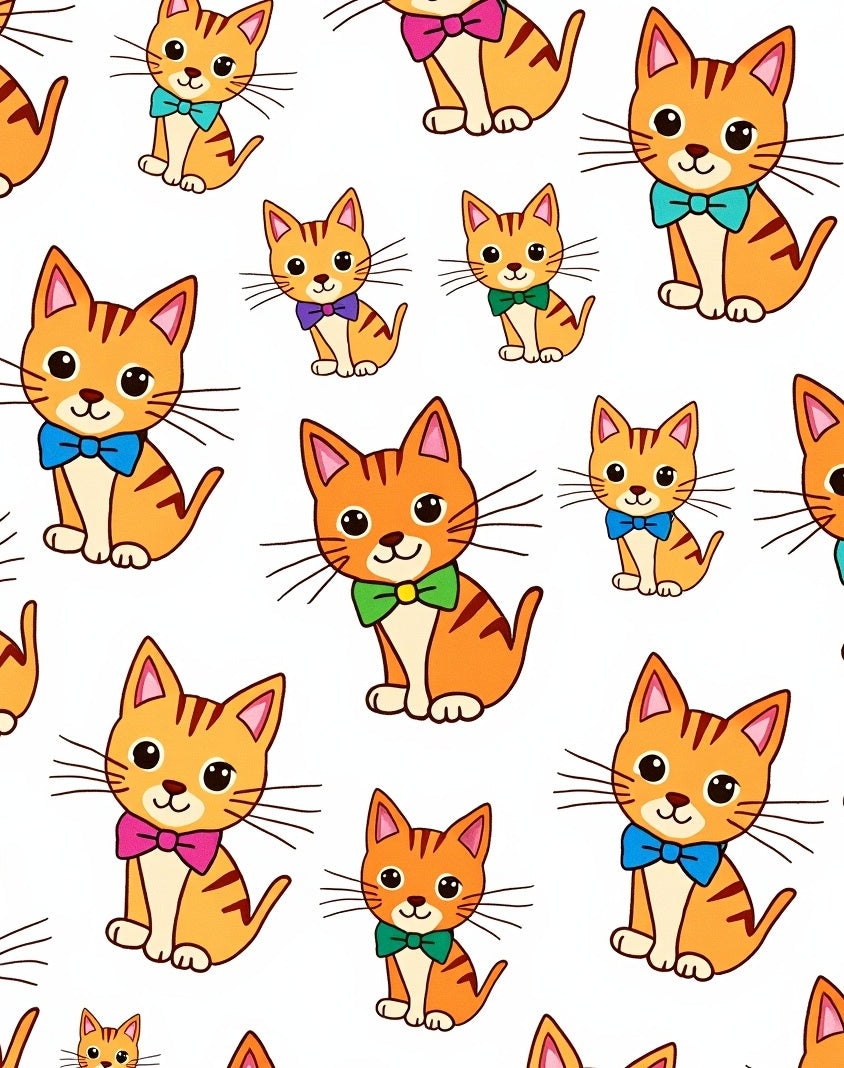 Cute Orange Cats with Bow Ties Pattern Rug