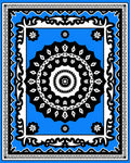 Bold Black White Floral Mandala Rug
