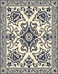 Classic Floral Scroll Border Pattern Rug