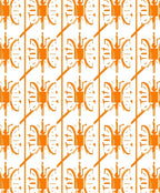 Orange Geometric Stylized Figure Pattern Rug