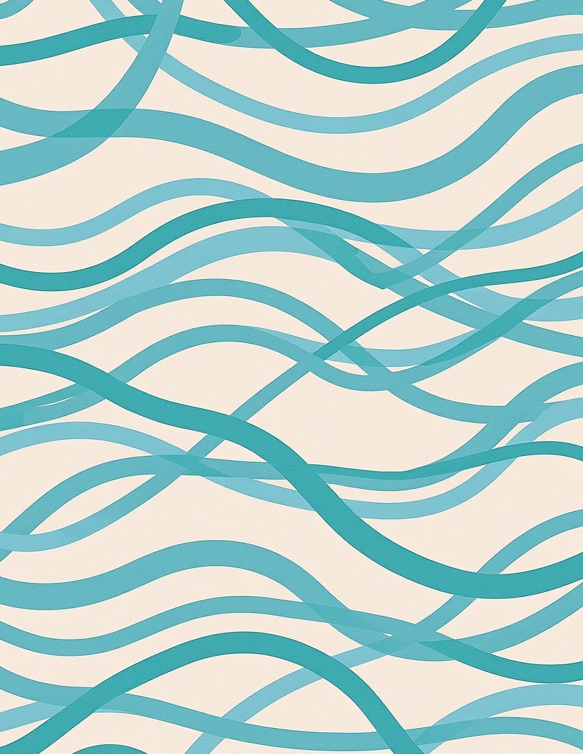 Aqua Wave Pattern Rug