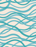 Aqua Wave Pattern Rug