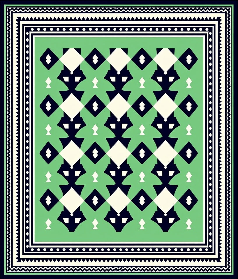 Geometric Diamond Pattern Rug