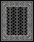 Elegant Black White Ornamental Rug