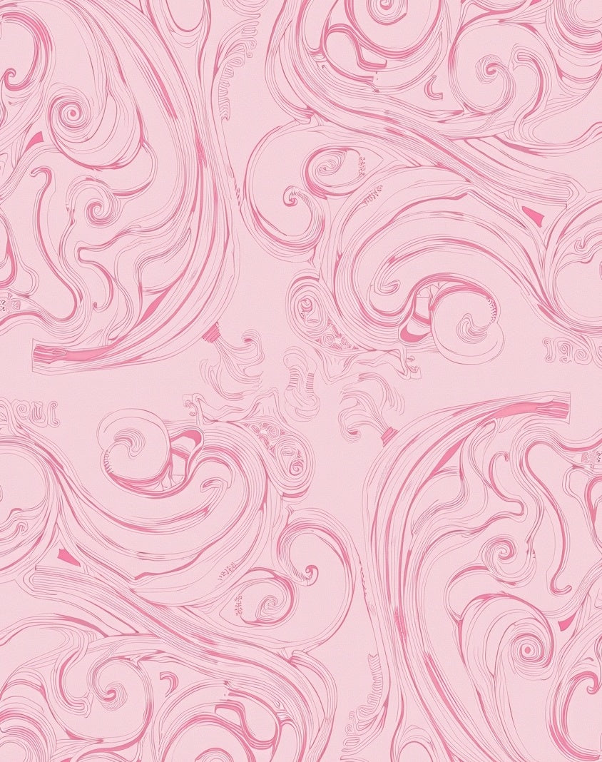 Art Nouveau Pink Swirl Pattern Rug
