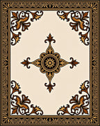 Antique Floral Border With Center Medallion Rug