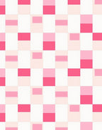 Pink Geometric Grid Pattern Rug