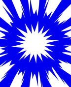 Blue Stretched Starburst Pattern Rug
