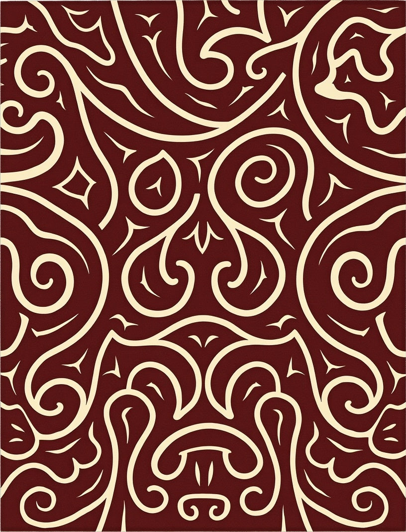 Elegant Swirl Pattern Design Rug