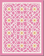 Pink Floral Lattice Pattern Rug