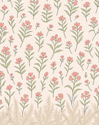Pastel Floral Meadow Pattern Rug