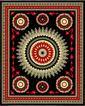 Bold Floral Sunburst Kaleidoscope Rug