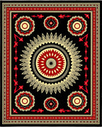 Bold Floral Sunburst Kaleidoscope Rug