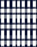 Classic Navy White Gingham Plaid Design Rug