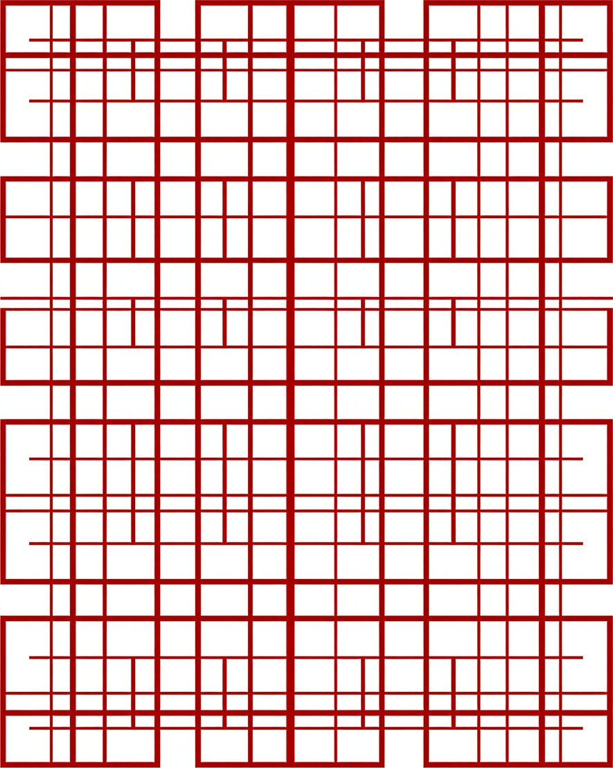 Red Abstract Geometric Stripe Design Rug