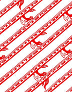 Bold Red Graphic Dragon Stripe Rug