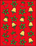 Red Holiday Bells Holly Wreath Rug