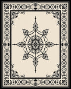 Ornate Star Mandala Border Design Rug