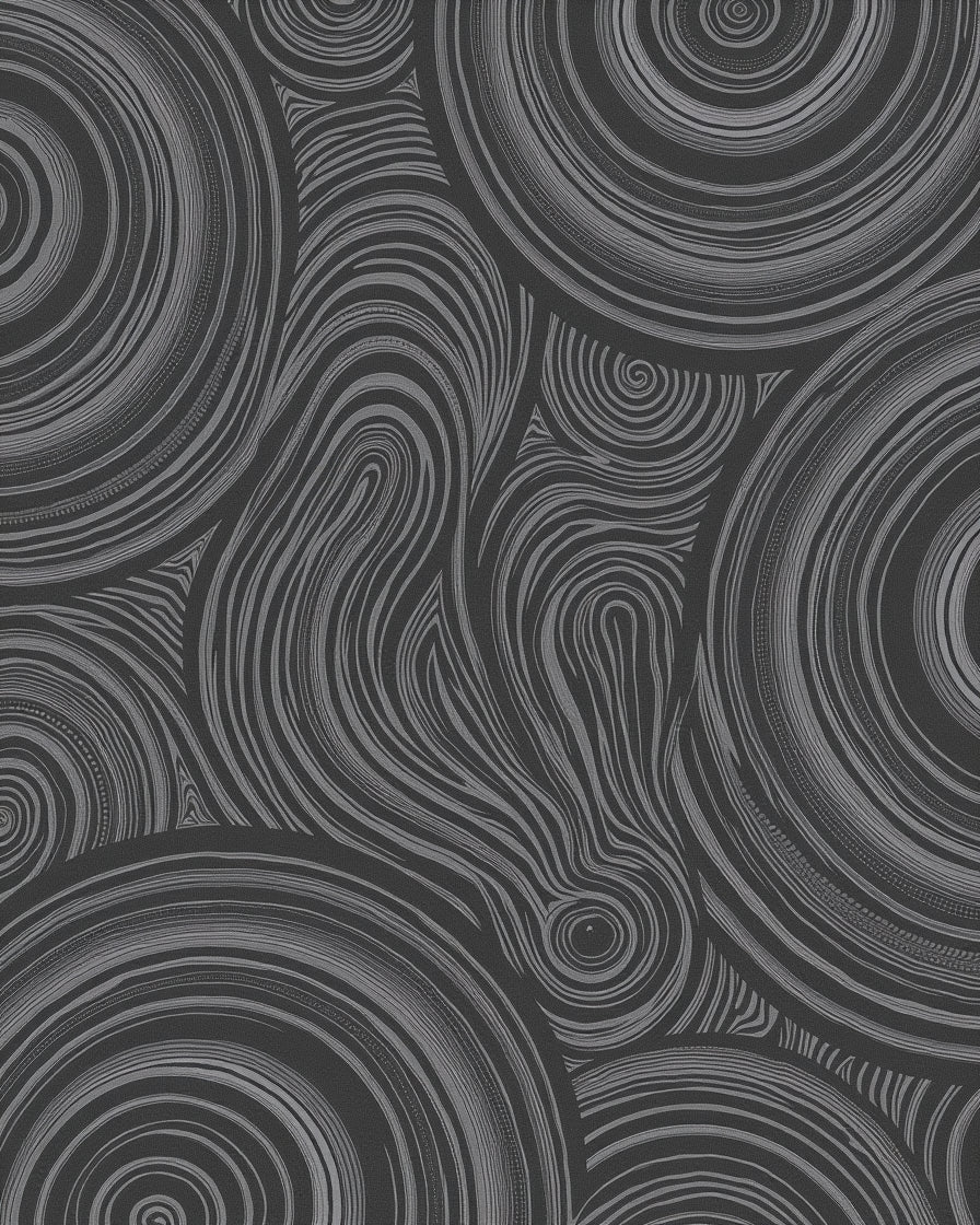 Abstract Swirls Rings Pattern Rug