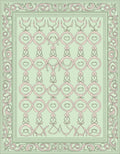Pastel Filigree Motif Border Design Rug