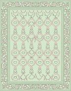 Pastel Filigree Motif Border Design Rug