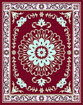 Ornate Floral Mandala Crimson Rug