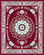 Ornate Floral Mandala Crimson Rug