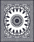 Black White Intricate Mandala Pattern Rug