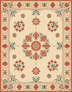 Heritage Floral Medallion Cream Rug