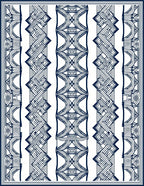 Dark Blue White Vertical Geometric Pattern Rug