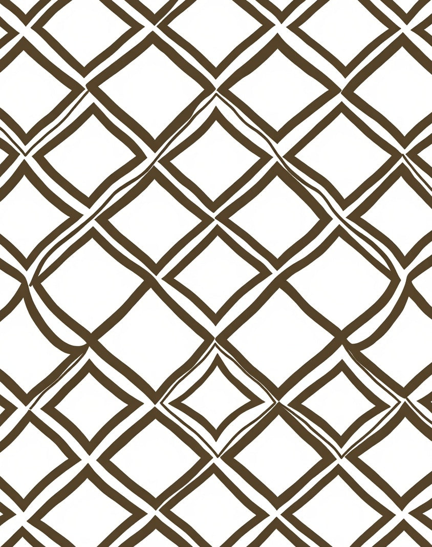 Brown Diamond Line Pattern Rug