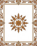 Ornate Floral Medallion Border Design Rug