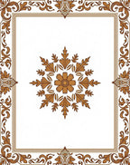 Ornate Floral Medallion Border Design Rug