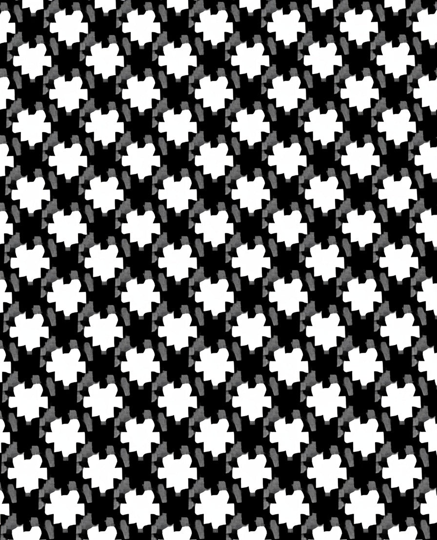 Monochromatic Geometric Star Pattern Rug