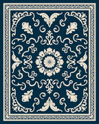 Classic Floral Swirl Border Design Rug