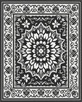 Monochromatic Floral Mandala Pattern Rug