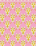 Pink Gold Floral Lattice Design Rug