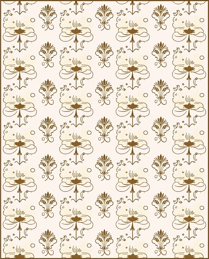 Ornate Floral And Swirl Pattern Rug