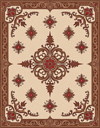 Rich Floral Scrollwork Pattern Rug