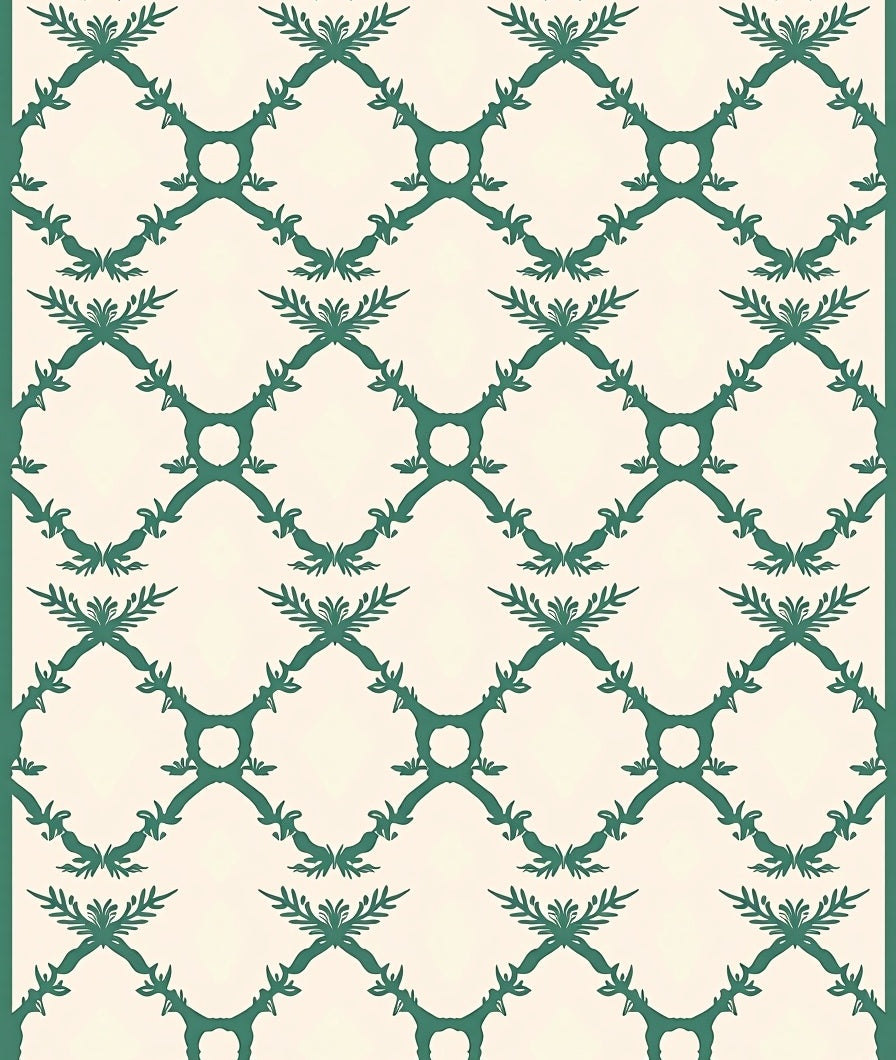 Vine Lattice Pattern With Leaf Accents Rug