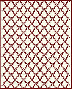 Maroon Lattice Geometric Pattern Rug