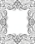 Ornate Scrollwork Floral Frame Design Rug