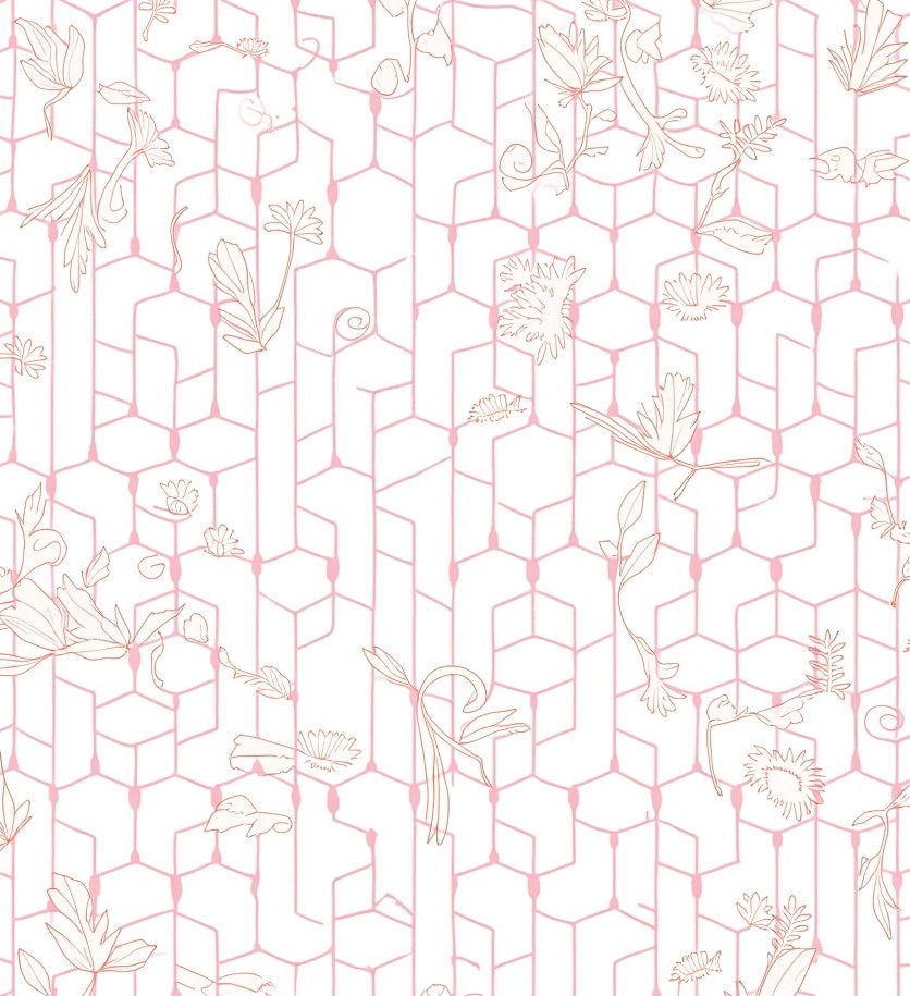 Delicate Floral Geometric Pattern Design Rug