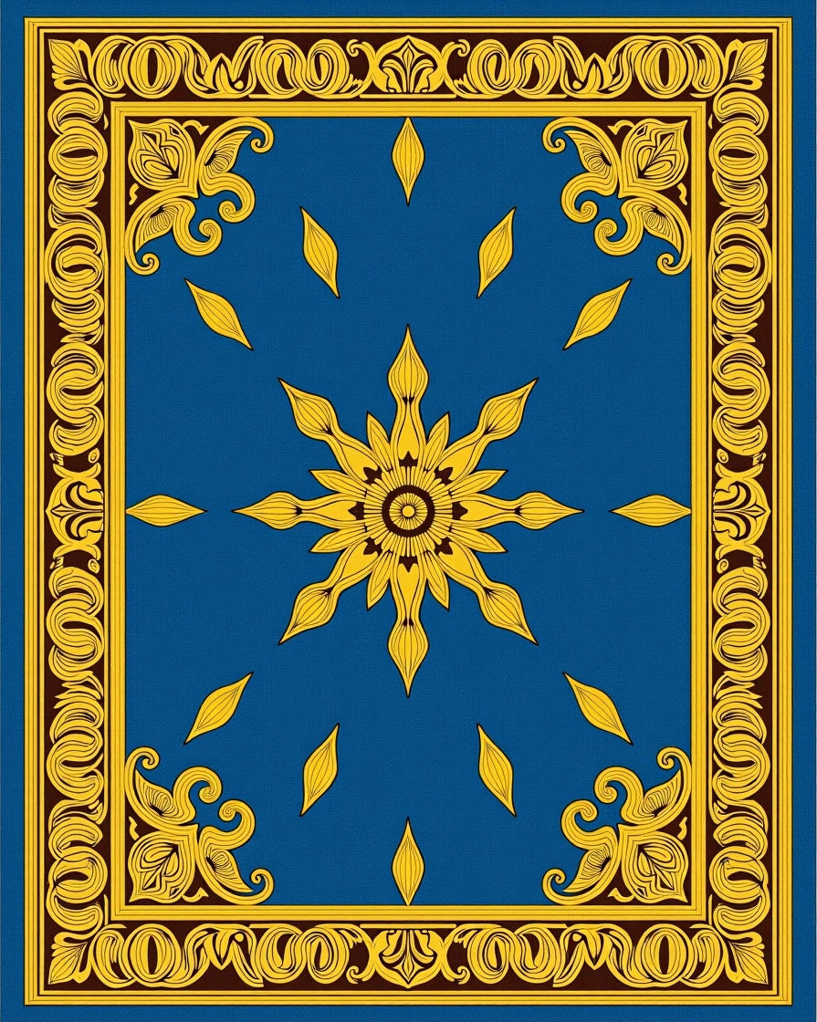 Regal Floral Sun medallion Design Rug