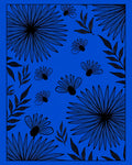 Bold Black Floral Vine Pattern Rug