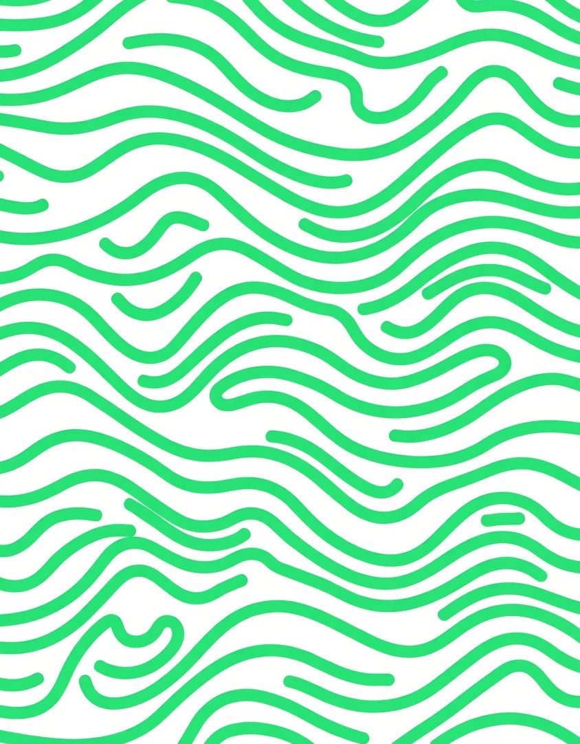 Abstract Green Wave Pattern Rug