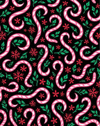 Candy Cane Swirl Red Green Black Rug