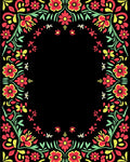 Vibrant Floral Border Design Rug