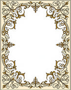 Classic Gold Floral Swirl Frame Rug